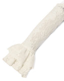 Dark In Love Womens Steampunk Lace Ribbon Gloves - Vintage Off-White