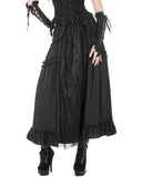 Dark In Love Womens Baroque Gothic Lace Layered Maxi Skirt - Black