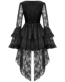 Dark In Love Womens Gothic Velvet & Lace Embroidered Crucifix Dress