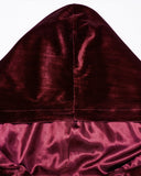 Punk Rave Daily Life Womens Velvet Gothic Lolita Hooded Split Tails Bolero Cape - Red