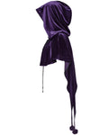 Punk Rave Daily Life Womens Velvet Gothic Lolita Hooded Split Tails Bolero Cape - Purple