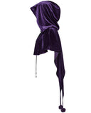 Punk Rave Daily Life Womens Velvet Gothic Lolita Hooded Split Tails Bolero Cape - Purple