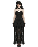 Dark In Love Elegant Gothic Ruched Lace Halter Maxi Dress