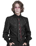 Devil Fashion Mens Gothic Crucifix Jacquard Neck Tie - Black & Red