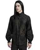 Punk Rave Mens Romantic Gothic Embroidered Chiffon Dress Shirt