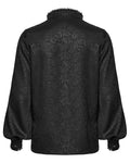 Punk Rave Mens Gothic Embossed Print Lace-Up Pirate Shirt - Black