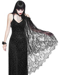 Eva Lady Long Gothic Rose Lace One-Shoulder Shrug Cape