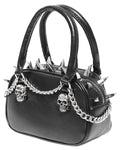 Devil Fashion Womens Gothic Punk Chained Skull Spiked Mini Handbag