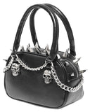 Devil Fashion Womens Gothic Punk Chained Skull Spiked Mini Handbag