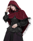 Devil Fashion Womens Hooded Winter Cape - Red