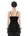 Dark In Love Womens Baroque Gothic Heart Velvet Corset Top - Red & Black