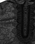 Punk Rave Mens Gothic Embossed Print Lace-Up Pirate Shirt - Black