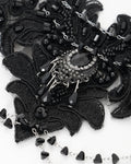 Eva Lady Womens Elegant Gothic Embellished Beaded Lace Choker Necklace