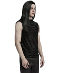 Punk Rave Mens Gothic Skull Cameo Mesh Tank Top Vest