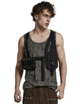 Punk Rave Mens Tactical Apocalyptic Gothic Utility Pocket Harness Top