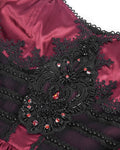 Devil Fashion Womens Long Baroque Gothic Lace Frill Ballgown Wedding Dress - Red