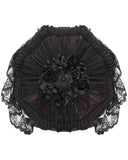 Eva Lady Gorgeous Gothic Lolita Rose, Lace & Mesh Parasol Umbrella