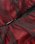 Dark In Love Womens Long Gothic Velvet & Mesh Mermaid Dress - Black & Red