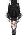 Dark In Love Gothic Lace & Mesh Open Front Corset Skirt
