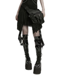 Punk Rave Unisex Apocalyptic Gothic Studded Skull Hip Bag Waist Pack Belt