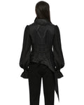 Punk Rave Mens Visual Kei Gothic Asymmetric Chained Waistcoat Vest - Black