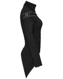 Punk Rave Daily Life Womens Asymmetric Apocalyptic Spliced Mesh Top