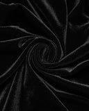 Punk Rave Daily Life Womens Long Gothic Velvet Ruched Split Waist Skirt - Black