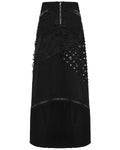 Punk Rave Womens Apocalyptic Punk Spliced Broken Knit Detachable Skirt