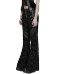 Punk Rave Womens Baroque Gothic Rose Flared Pants