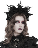 Devil Fashion Womens Dark Gothic Batwing Beaded Rose Fascinator Headpiece