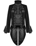 Devil Fashion Athanasius Mens Gothic Tailcoat Jacket - Black Damask