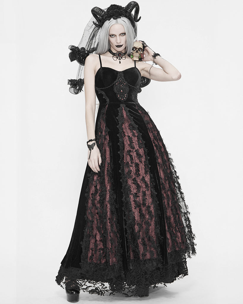 Eva Lady Scarlett's Temptation Long Gothic Prom Dress - Black