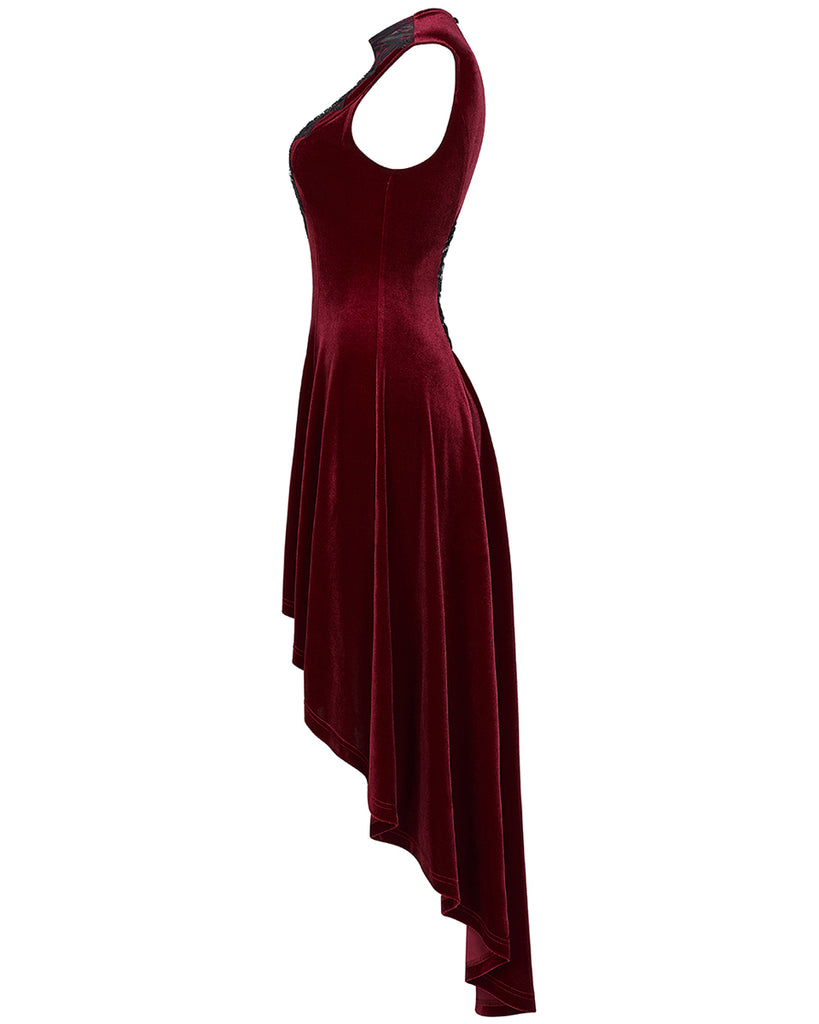 Punk Rave Scarlet Seduction Gothic Evening Dress - Red Violent Delights Punk Rave Scarlet Seduction Gothic Evening Dress - Red Violent Delights