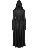 Punk Rave Womens Dark Gothic Cutout Applique Jacquard Hooded Cloak Jacket