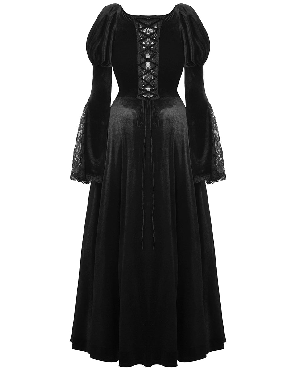 Dark In Love Gothic Courtesan Velvet Lace Maxi Dress – Violent Delights