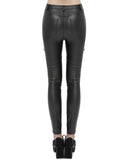 Devil Fashion Womens Gothic Faux Leather Skull Mesh Pants