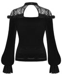 Dark In Love Fateless Gothic Velvet & Lace Top