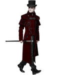 Devil Fashion Demidicus Mens Long Gothic Coat - Red