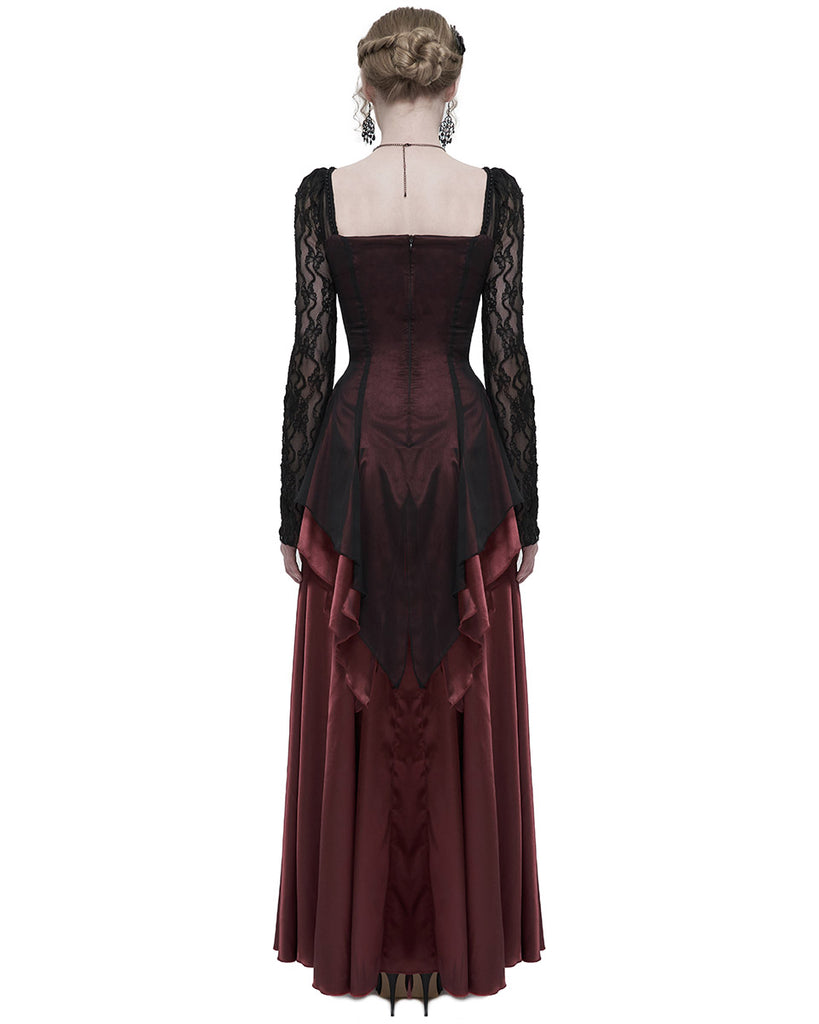 Eva Lady Womens Long Gothic Courtesan Applique Wedding Dress - Red & B Violent Delights Eva Lady Womens Long Gothic Courtesan Applique Wedding Dress - Red & B Violent Delights