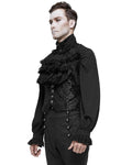 Devil Fashion Draeden Mens Steampunk Waistcoat Vest - Black Damask