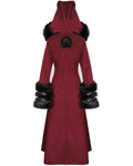 Devil Fashion Whispering Forest Womens Gothic Coat - Red & Black