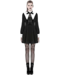 Dark In Love Gothic Mourning Mini Dress - Black & White