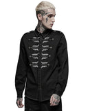 Punk Rave Mens Gothic Punk Wishbone Military Shirt