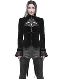 Devil Fashion Womens Victorian Gothic Velvet Keyhole Tailcoat