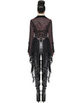 Devil Fashion Serendipitous Longing Womens Gothic Lace Hem Jacket - Red & Black