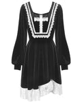 Dark In Love Haunted Cross Lolita Dress - Black & White
