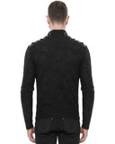 Devil Fashion Mens Gothic Zip Neck Knit Top