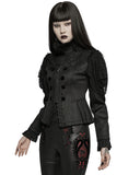 Punk Rave Womens Gothic Lolita Lace Applique Jacket - Black