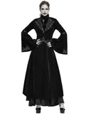 Devil Fashion Death Of Seasons Womens Long Gothic Coat - Black Velvet