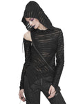 Devil Fashion Dissention Womens Hooded Cyberpunk Mesh Top